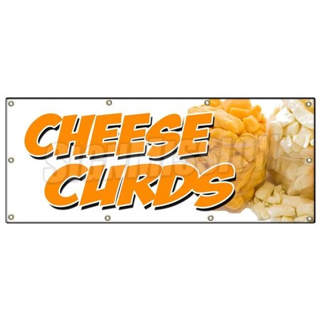 Signmission CHEESE CURDS BANNER SIGN wisconsin poutine fried squeaky southern fresh B-96 Cheese Curds